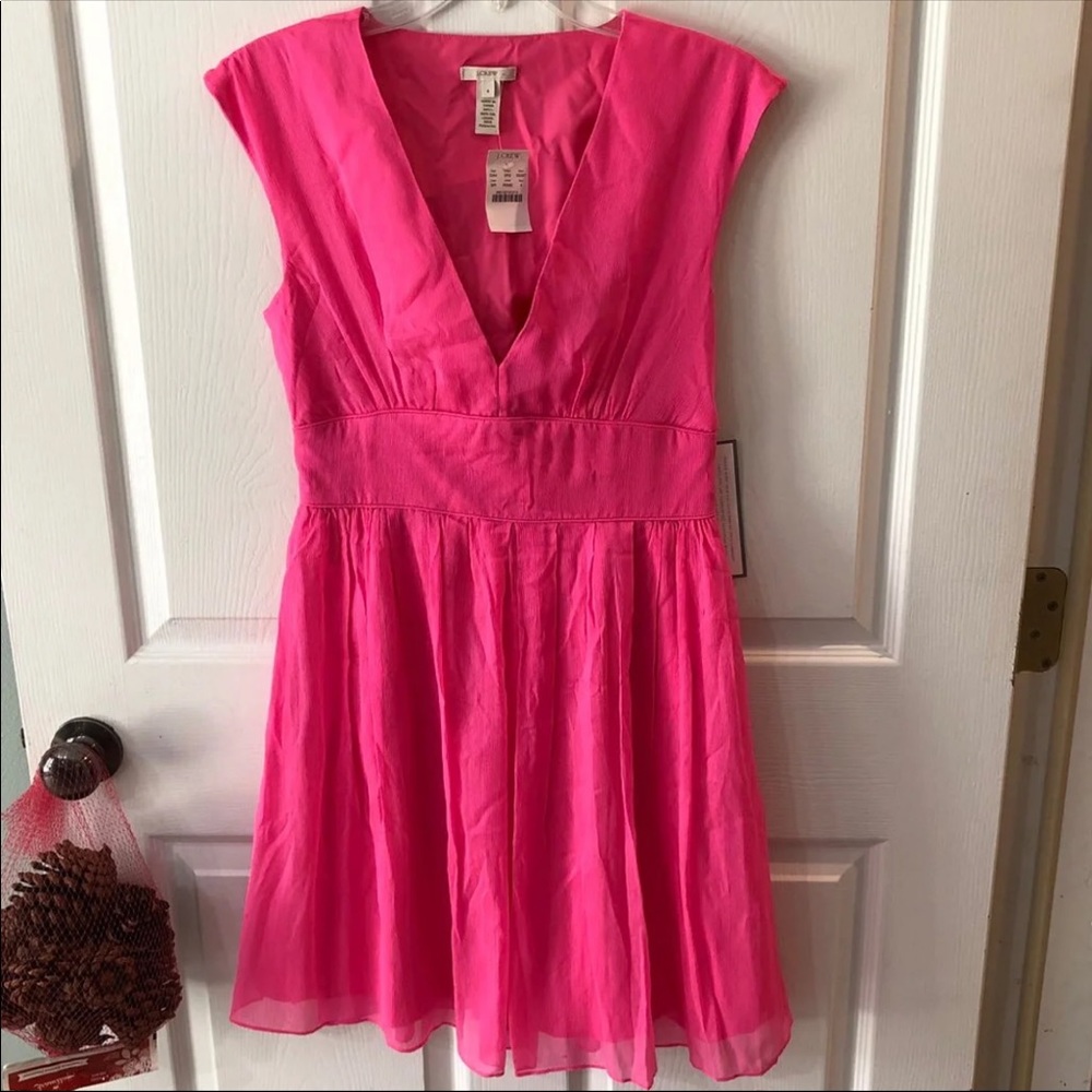 NWT- J. Crew Silk Pink Dress sz 4